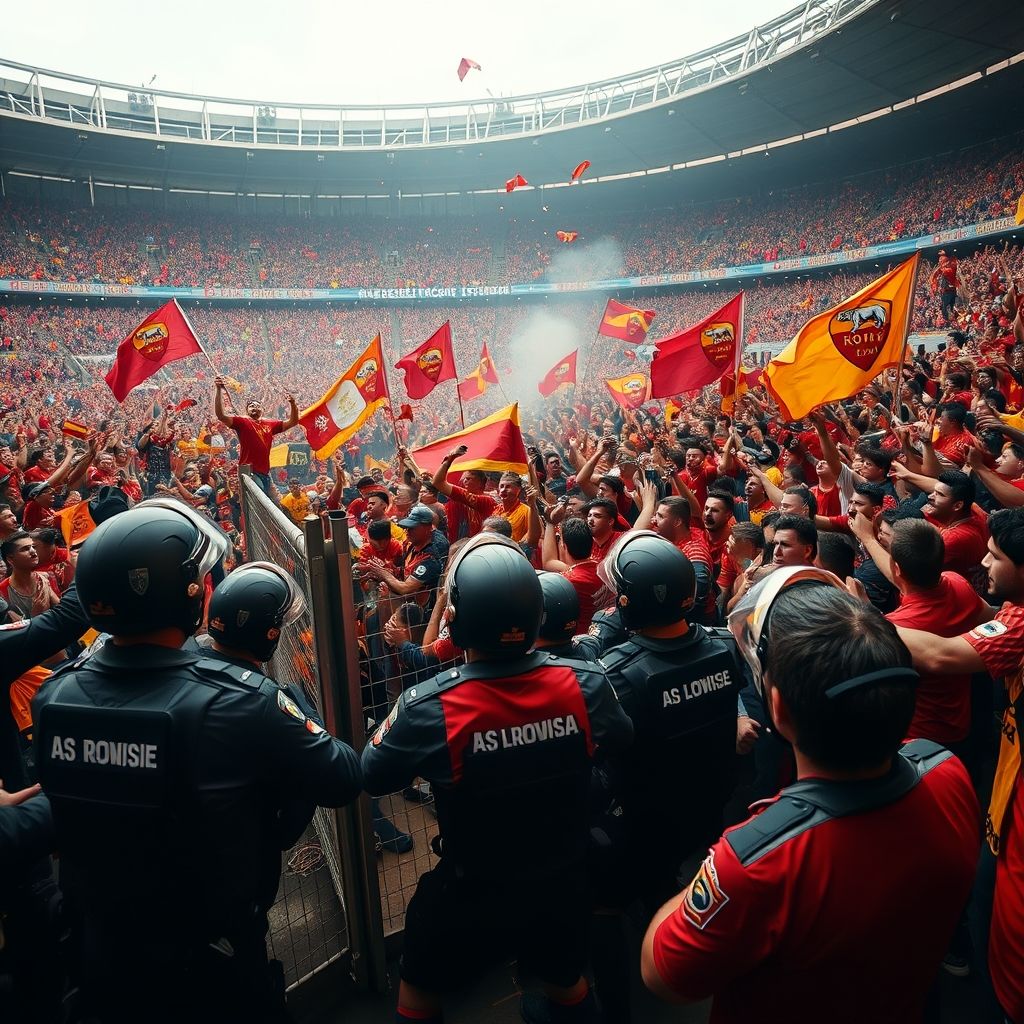 aoa体育培训-AS罗马球迷骚乱事件频发，足球围栏安全问题再次凸显俱乐部管理难题